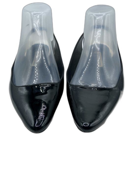 Manolo Blahnik Shoe Size 37.5 Black Patent Leather Pointed Toe Flat Slingbacks Black / 37.5