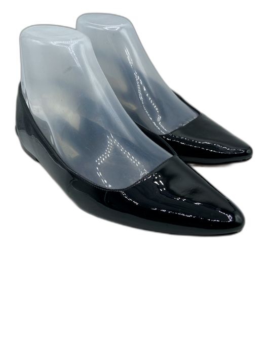 Manolo Blahnik Shoe Size 37.5 Black Patent Leather Pointed Toe Flat Slingbacks Black / 37.5