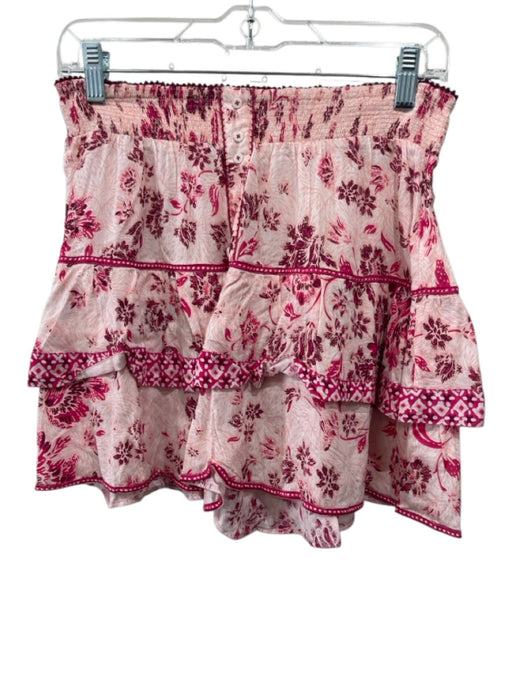 Poupette St. Barth Size S Pink, White, Purple Viscose Abstract Floral Shorts Pink, White, Purple / S