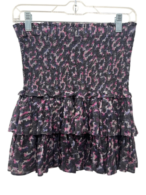 Isabel Etoile Marant Size 40 Black, Purple, Multi Cotton Abstract Print Skirt Black, Purple, Multi / 40