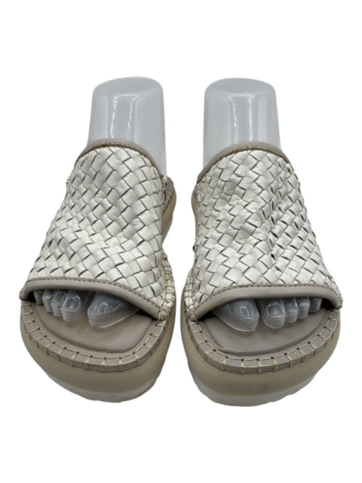 Patrizia Bonfanti Shoe Size 37 Beige & White Leather Interwoven Platform Sandals Beige & White / 37