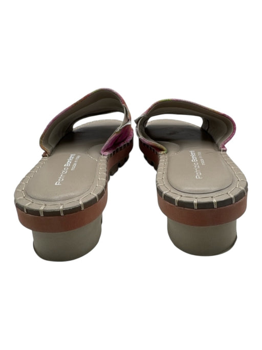 Patrizia Bonfanti Shoe Size 37 Gray, Pink, Green Suede Abstract Print Sandals Gray, Pink, Green / 37