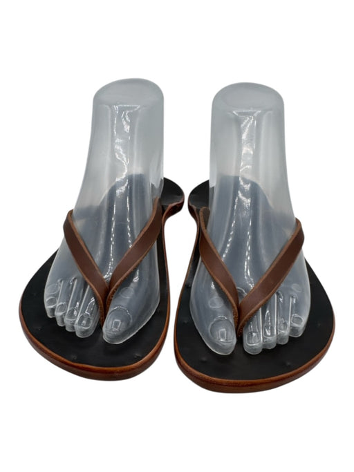 Kika NY Shoe Size 8 Black & Brown Leather Flip Flop Sandals Black & Brown / 8