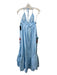 Fanm Mon Size Small Light Blue, Red, Green Linen Spaghetti Strap Pockets Dress Light Blue, Red, Green / Small