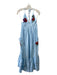 Fanm Mon Size Small Light Blue, Red, Green Linen Spaghetti Strap Pockets Dress Light Blue, Red, Green / Small