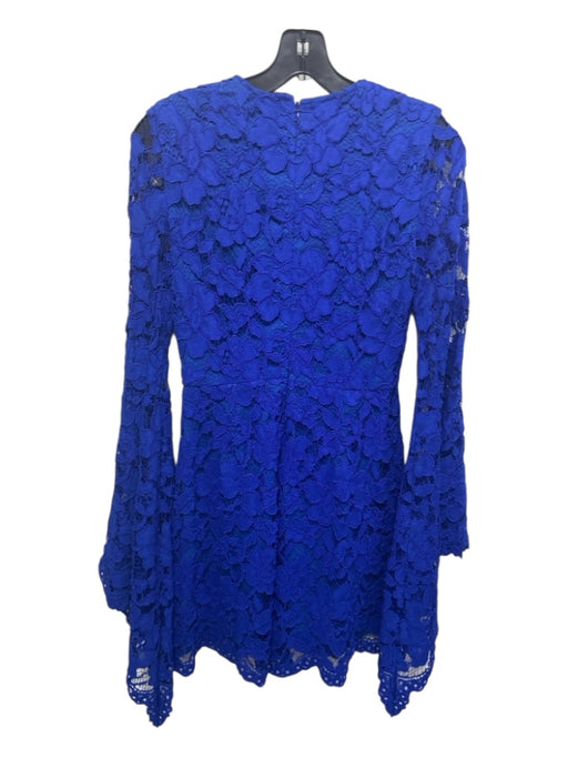 Alexis Size XS Royal Blue Nylon Blend Lace Overlay Floral Above Knee Dress Royal Blue / XS
