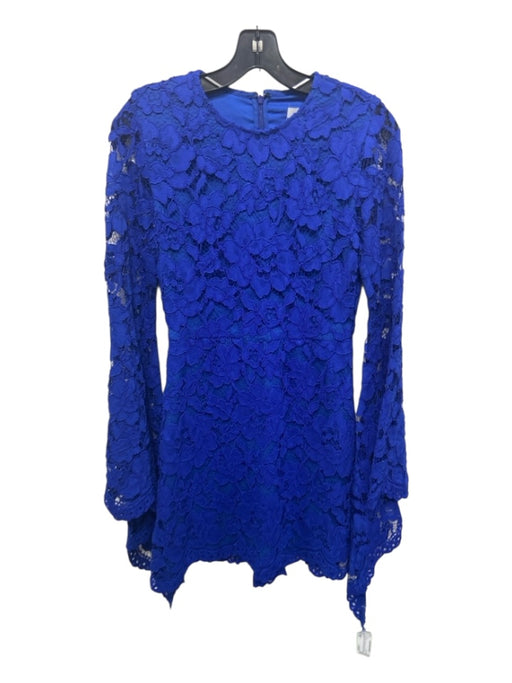 Alexis Size XS Royal Blue Nylon Blend Lace Overlay Floral Above Knee Dress Royal Blue / XS