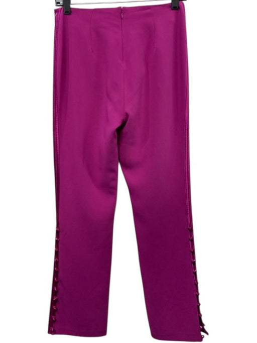 Cinq a Sept Size 2 Fuchsia Pink Triacetate Button Sides Side Stripe Pants Fuchsia Pink / 2