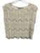 Alice & Olivia Size S White Polyester Sleeveless Knit Lace Detail Raw Hem Top White / S