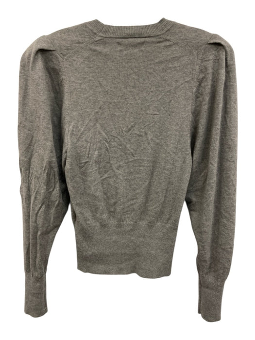 Isabel Marant Size 34/S Gray Cotton Blend Padded Shoulder Knit Elastic Waist Top Gray / 34/S