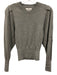 Isabel Marant Size 34/S Gray Cotton Blend Padded Shoulder Knit Elastic Waist Top Gray / 34/S