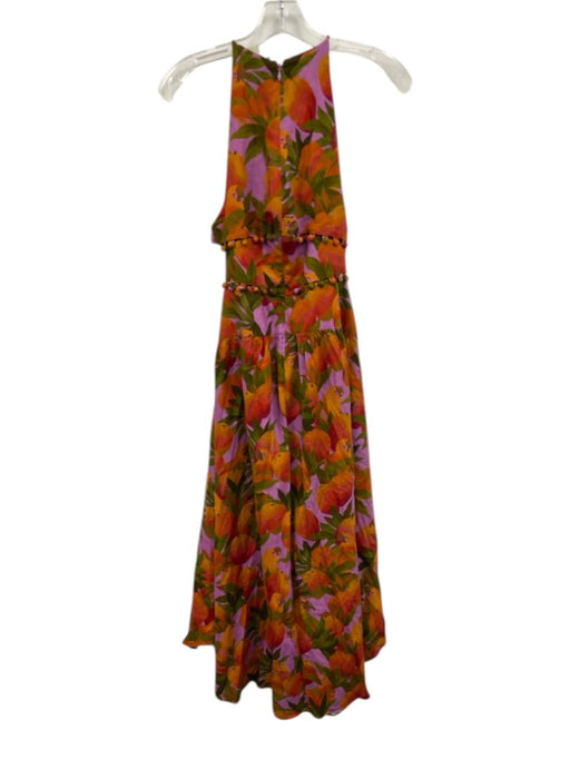 Farm Rio Size XS Purple, Orange & Green Linen & Viscose Sleeveless Dress Purple, Orange & Green / XS