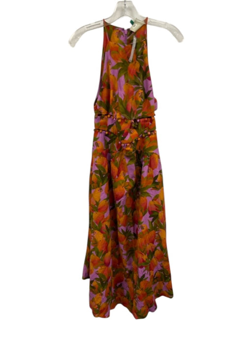 Farm Rio Size XS Purple, Orange & Green Linen & Viscose Sleeveless Dress Purple, Orange & Green / XS
