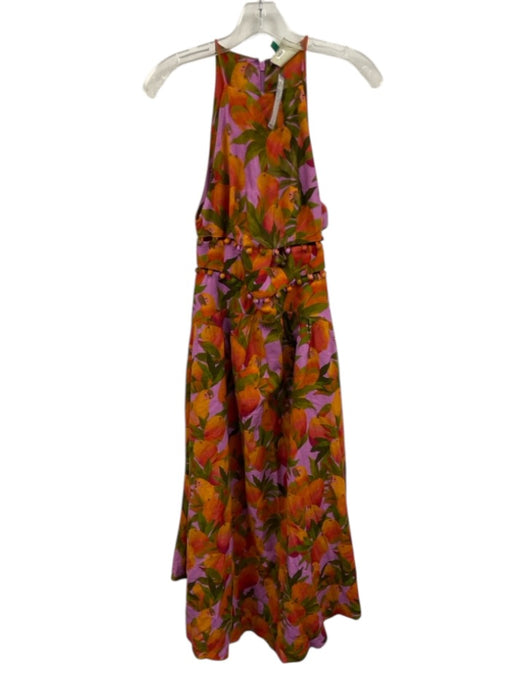 Farm Rio Size XS Purple, Orange & Green Linen & Viscose Sleeveless Dress Purple, Orange & Green / XS