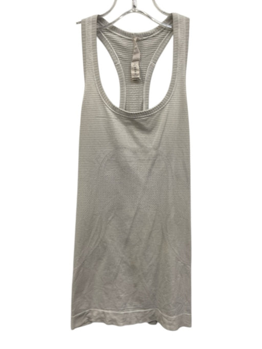 Lululemon Size 4 Gray Nylon Blend T Back Sleeveless Ribbed Top Gray / 4