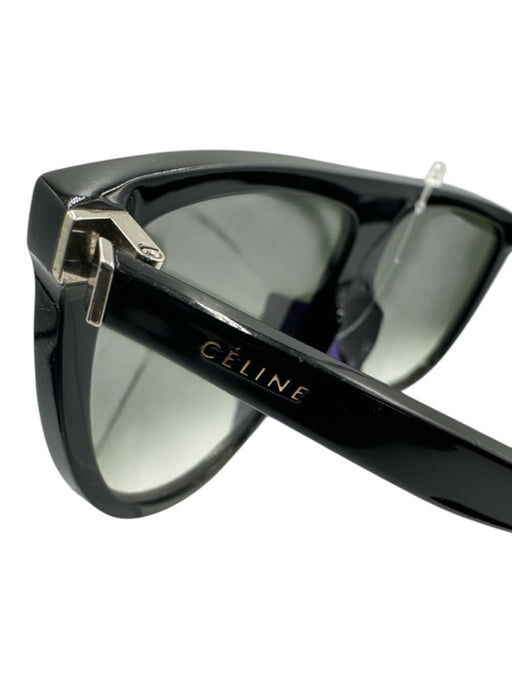 Celine Black Acetate Square silhouette Gold Hardware Sunglasses Black