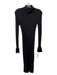 Gianni Bini Size XS Black Rayon Ribbed Long Sleeve Trumpet Sleeve Dress Black / XS