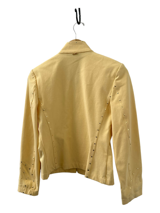 St. John Sport Size P Yellow Cotton Zip Up Stud Detail Jacket Yellow / P
