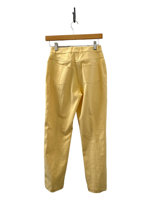 St. John Sport Size 2 Yellow Cotton Straight Leg Gold Button Detail Pants Yellow / 2