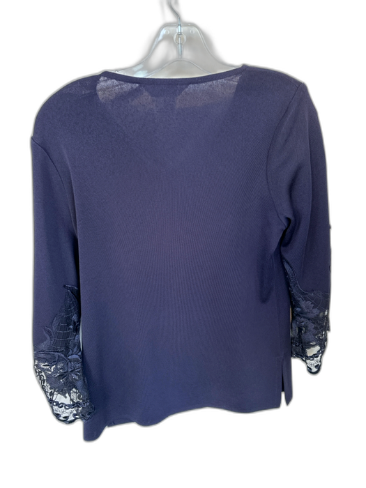Exclusively Misook Size S Black Acrylic Mesh Sleeves Top Black / S