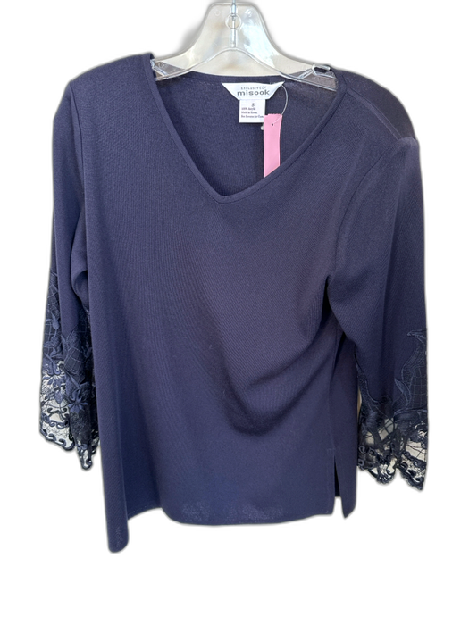 Exclusively Misook Size S Black Acrylic Mesh Sleeves Top Black / S