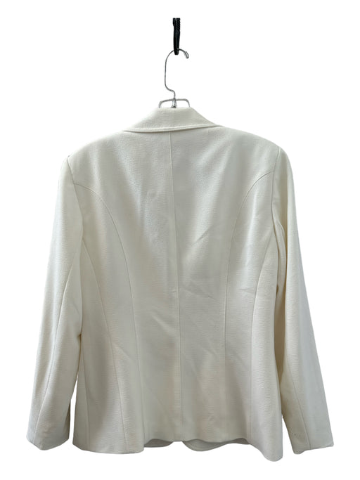 Peace Of Cloth Size 6 White Polyester Button Down Blazer Jacket White / 6