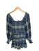 Loveshackfancy Size S Blue, cream, black Cotton Elastic Gathered Plaid Dress Blue, cream, black / S