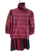 Perry Ellis Size 8 Maroon & purple Silk Maxi Striped Long Sleeve Skirt Set Maroon & purple / 8