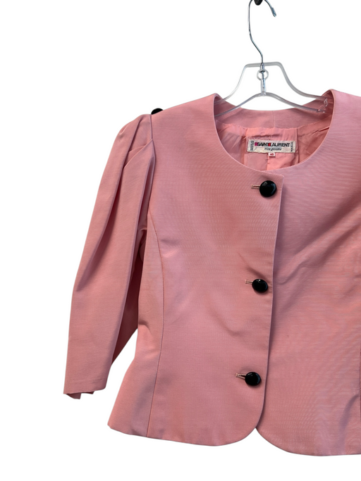 Saint Laurent Size 40 Pink No Fabric Tag Round Neck 3/4 Sleeve Button up Jacket Pink / 40