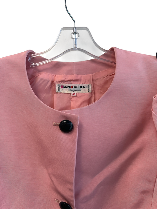 Saint Laurent Size 40 Pink No Fabric Tag Round Neck 3/4 Sleeve Button up Jacket Pink / 40