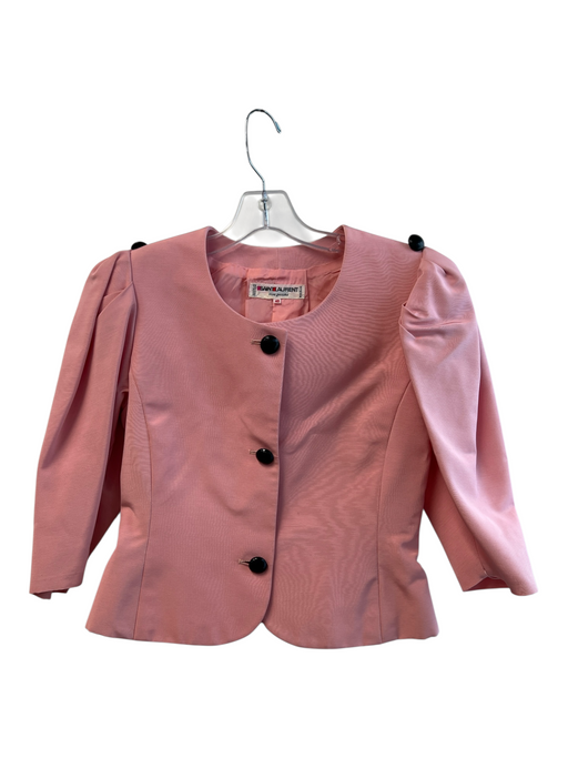 Saint Laurent Size 40 Pink No Fabric Tag Round Neck 3/4 Sleeve Button up Jacket Pink / 40
