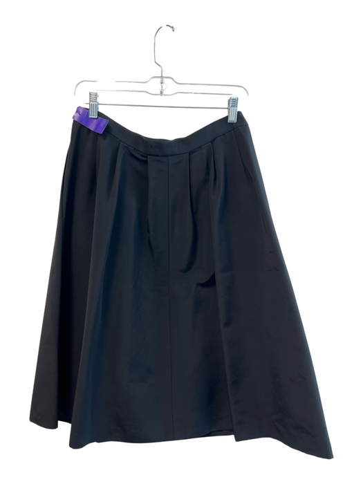 Saint Laurent Size 36 Black No Fabric Tag Side Zip Pleated Top Midi Skirt Black / 36