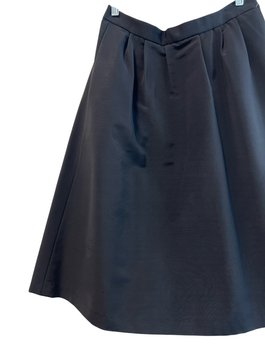 Saint Laurent Size 36 Black No Fabric Tag Side Zip Pleated Top Midi Skirt Black / 36