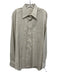 Ermenegildo Zegna Size 16 White & Multi Cotton Striped Men's Long Sleeve Shirt White & Multi / 16