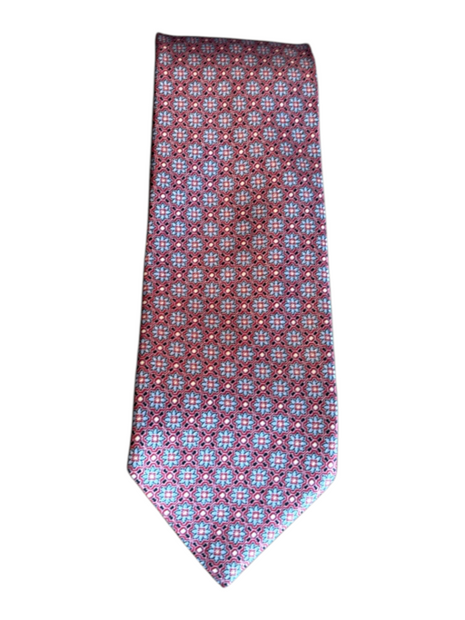 Brioni Red & Blue Silk All Over Print Men's Tie Red & Blue