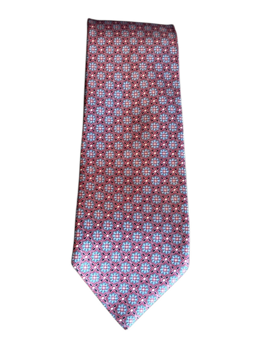 Brioni Red & Blue Silk All Over Print Men's Tie Red & Blue