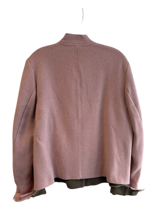 Sigrid Olsen Sport Size L Pink & Green Wool Blend Button Down Round Neck Jacket Pink & Green / L