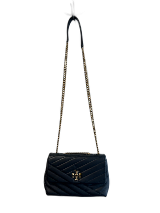 Tory Burch Black Leather envelope flap Quilted Detail Gold Hardware Bag Black / Small