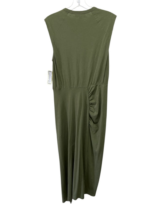 Derek Lam 10 Crosby Size S Army Green Cotton Sleeveless Twist Front Midi Dress Army Green / S