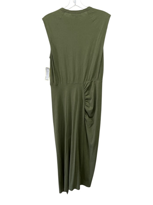 Derek Lam 10 Crosby Size S Army Green Cotton Sleeveless Twist Front Midi Dress Army Green / S