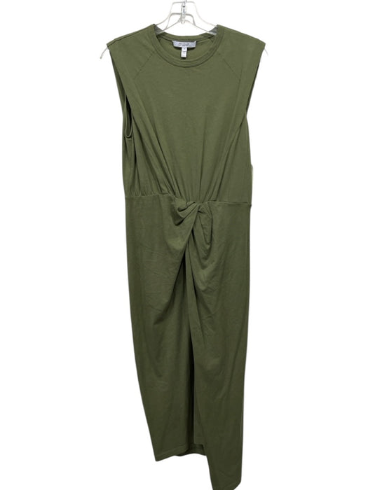 Derek Lam 10 Crosby Size S Army Green Cotton Sleeveless Twist Front Midi Dress Army Green / S