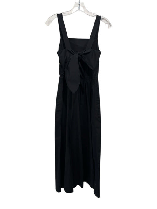 COS Size 4 Black Cotton Blend Sleeveless Tie Back Elastic Waist Jumpsuit Black / 4