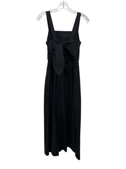 COS Size 4 Black Cotton Blend Sleeveless Tie Back Elastic Waist Jumpsuit Black / 4