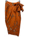 Johanne Ortiz Size M Orange & Brown Cotton Paisley Wrap Tie Front Midi Skirt Orange & Brown / M