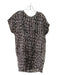 Christian Wijnants Size 38 Gray Silk Cheetah Sheer Round Neck short sleeve Dress Gray / 38
