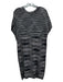 Missoni Size 42 Black & White Missing Fabric Striped Ribbed Cap Sleeve Dress Black & White / 42