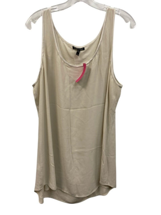 Eileen Fisher Size XL Beige Silk Sleeveless Crepe Wide Neck Top Beige / XL