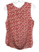Equipment Femme Size M Red & White Silk Printed Sleeveless Zip Back Top Red & White / M