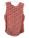 Equipment Femme Size M Red & White Silk Printed Sleeveless Zip Back Top Red & White / M