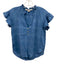Veronica Beard Size XS Blue Cotton Blend V Neck Sleeveless Gauze Top Blue / XS